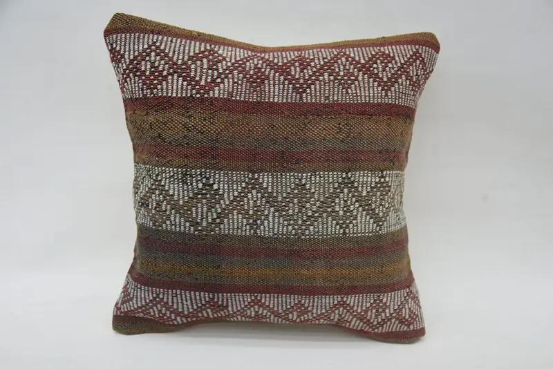 Pillow, 12x12 Red Pillow Cover, Outdoor Throw Pillow Sham, Turkish Kilim Pillow, Kilim Cushion Sham, Vintage Kilim Throw Pillow - 4