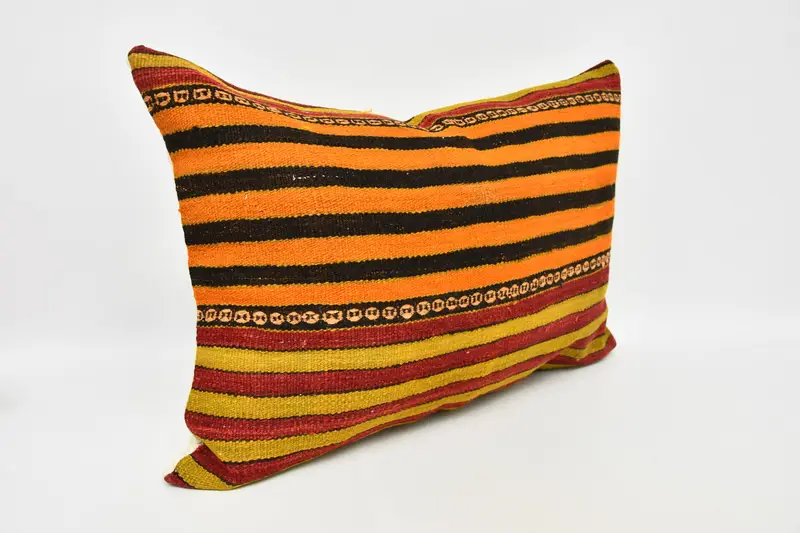 Retro Throw Pillow Case, Home Decor Pillow, Turkish Pillow, Pillow Case, Cotton Cushion Case, 20x28 Orange Cushion, Boho Pillow Sham Cover - 3