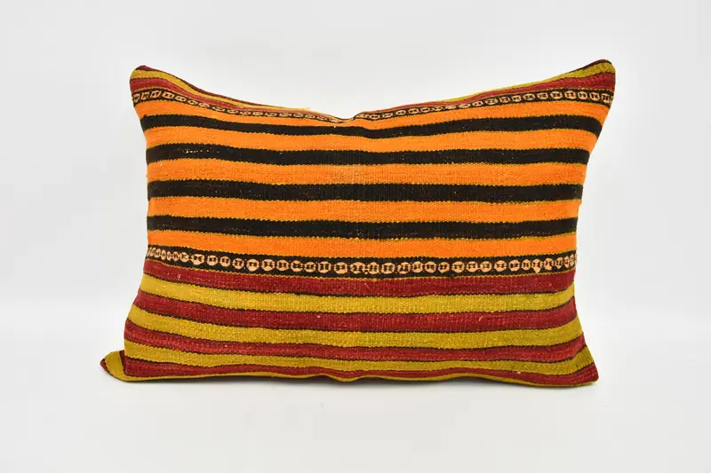 Retro Throw Pillow Case, Home Decor Pillow, Turkish Pillow, Pillow Case, Cotton Cushion Case, 20x28 Orange Cushion, Boho Pillow Sham Cover - 1