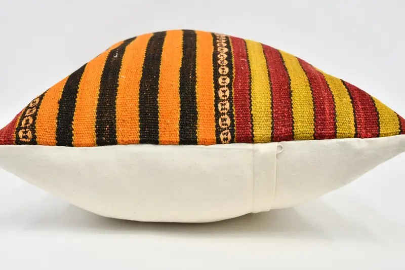 Retro Throw Pillow Case, Home Decor Pillow, Turkish Pillow, Pillow Case, Cotton Cushion Case, 20x28 Orange Cushion, Boho Pillow Sham Cover - 5