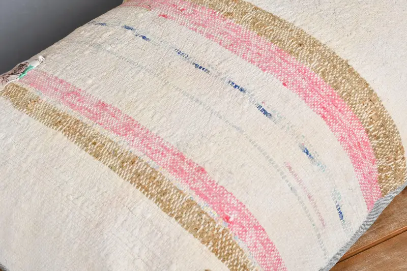 Kilim Cushion Sham, 20x28 White Cushion Cover, Office Chair Pillow Cover, Boho Pillow, Pillow for Couch, Pillow Sham, Wool Kilim Pillow Pillow Cover - 3
