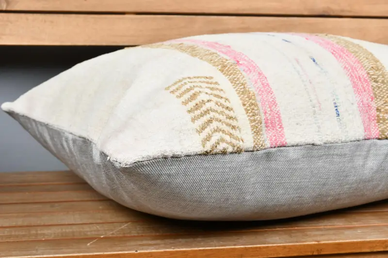 Kilim Cushion Sham, 20x28 White Cushion Cover, Office Chair Pillow Cover, Boho Pillow, Pillow for Couch, Pillow Sham, Wool Kilim Pillow Pillow Cover - 4