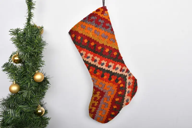 Unique Holiday Decor, 7 Inch Christmas Ornaments Patterned Stocking