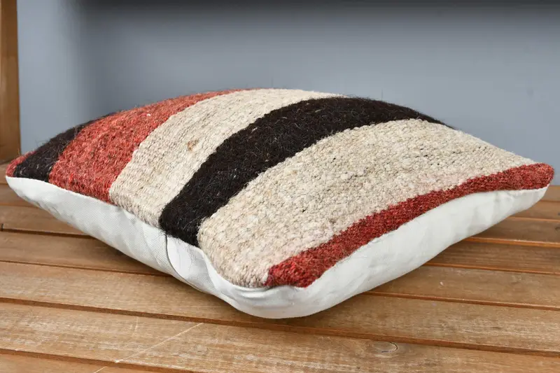 12x12 Beige Cushion Cover, Boho Pillow Sham Cover, Handmade Kilim Cushion, Vintage Cushion Case, Pillow for Sofa, Accent Cushion Case, Pillow Case - 4