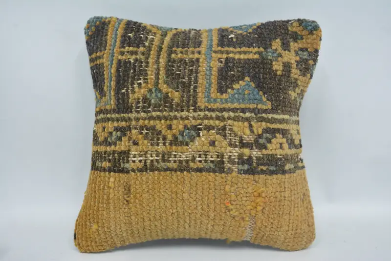 12x12 Brown Cushion Case, Lounge Throw Cushion Cover, Cushion Cover, Vintage Pillow, Throw Kilim Pillow, Vintage Kilim Throw Pillow - 1