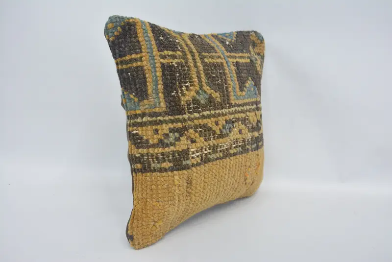 12x12 Brown Cushion Case, Lounge Throw Cushion Cover, Cushion Cover, Vintage Pillow, Throw Kilim Pillow, Vintage Kilim Throw Pillow - 3