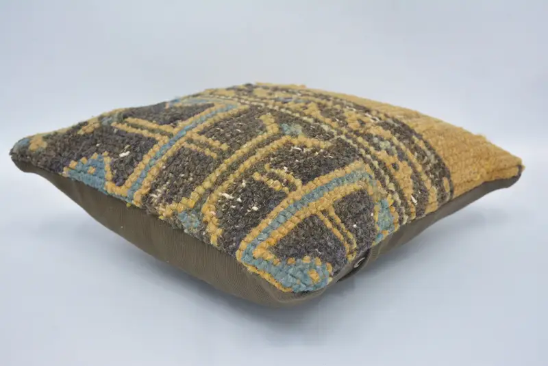 12x12 Brown Cushion Case, Lounge Throw Cushion Cover, Cushion Cover, Vintage Pillow, Throw Kilim Pillow, Vintage Kilim Throw Pillow - 6