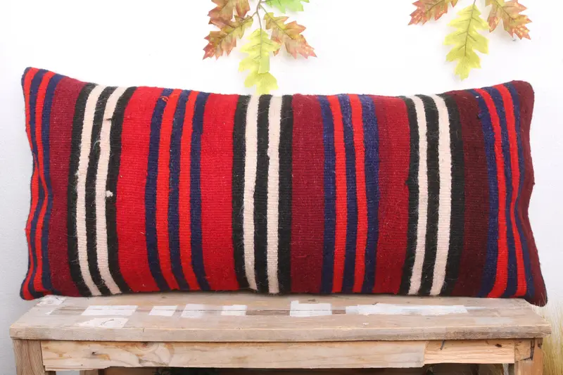 Customized Pillow Case, Lounge Throw Pillow Case, Pillow for Couch, Kilim Pillow, Gift Pillow, Cushion, 16x36 Red Cushion Cover, Custom Cushion Case - 2