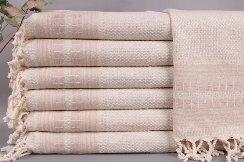 Personalized Tea Towel, Monogram Hand Towel, Beige, 20x40 Inches