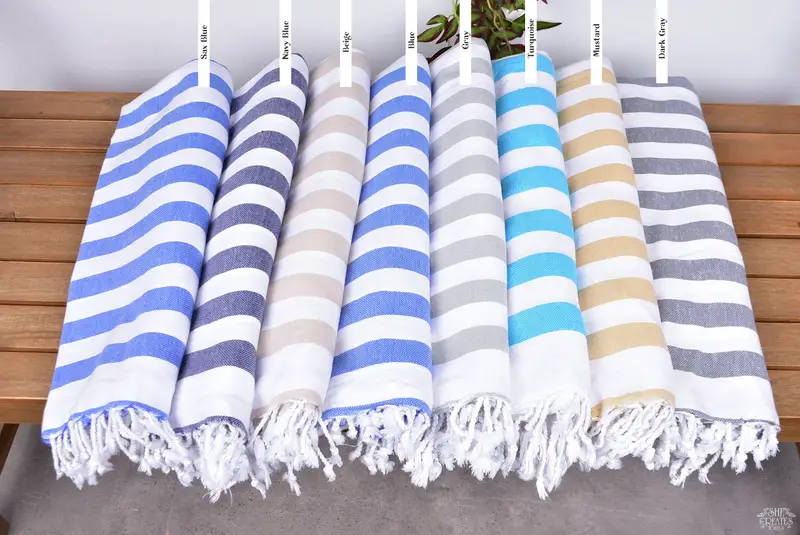 Cute Beach Towel, Spa Towel, 68x36 Cotton Striped Towel, Custom Wedding Gifts, Bridesmaid Gifts, Turkish Towel Bulk, Hammam towel, Gift For Bride - 1