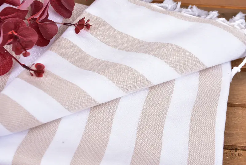 Cute Beach Towel, Spa Towel, 68x36 Cotton Striped Towel, Custom Wedding Gifts, Bridesmaid Gifts, Turkish Towel Bulk, Hammam towel, Gift For Bride - 6
