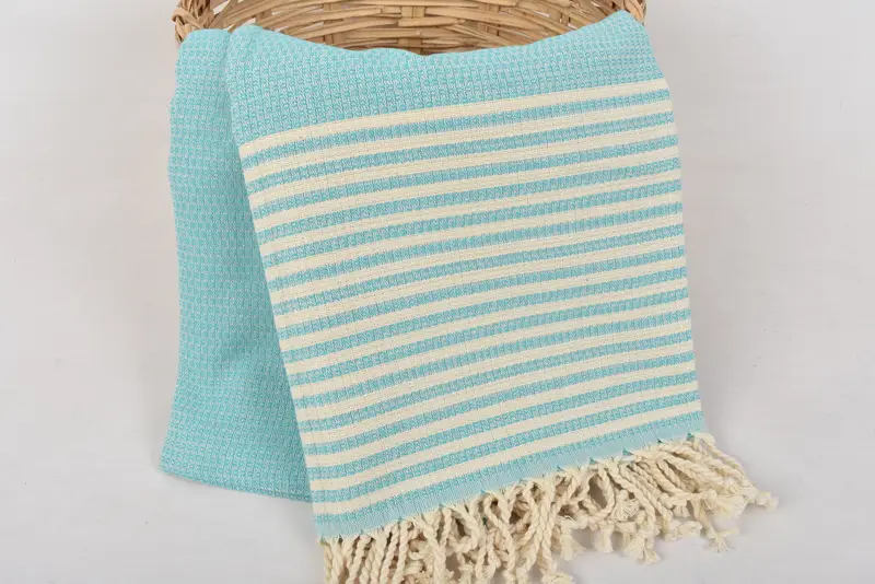 Turkish fouta towel for outdoor use, Turkish bath towel, 68x40 Cotton Striped Towel, Engagement Gift, Monogram Turkish Towel, Custom Wedding Gift - 7