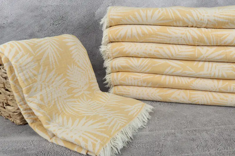 Personalized Wedding Gift, Monogram Blanket, 100x80 Cotton Floral Patterned Towel, Bachelorette Party Favors, Housewarming Gift, Best Wedding Gift - 3