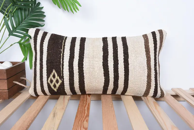 Christmas Pillow Sham, 12x24 Beige Cushion, Home Decor Pillow, Cushion Cover, Gift Pillow, Indoor Pillow Sham, Interior Designer Pillow - 1