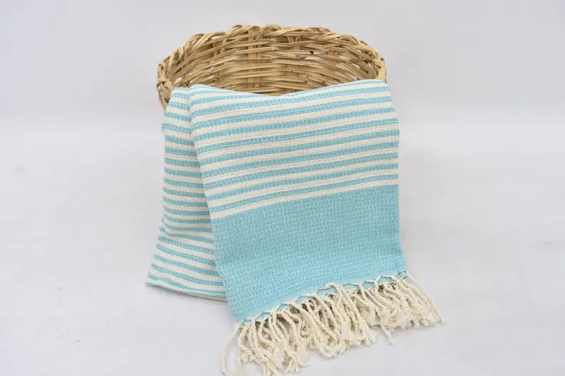 Bridal Shower Gifts, 68x40 Cotton Striped Towel, Luxury Turkish peshtemal beach towel, Quick-dry towel, Bridal Shower Gift, Custom Beach Towel - 6