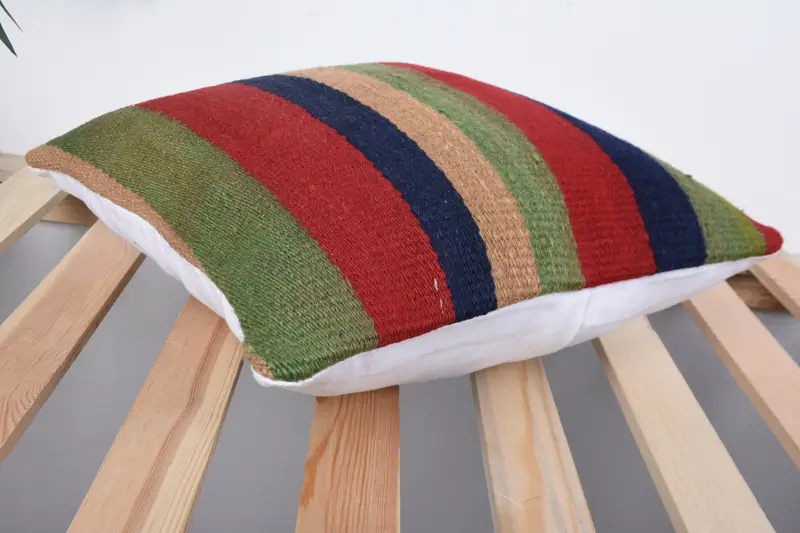 Knitted Pillow Sham, Turkish Kilim Pillow, Pillow Sham, 14x14 Red Pillow, Ethnical Kilim Rug Pillow, Antique Pillows, Bolster Throw Pillow Sham - 6