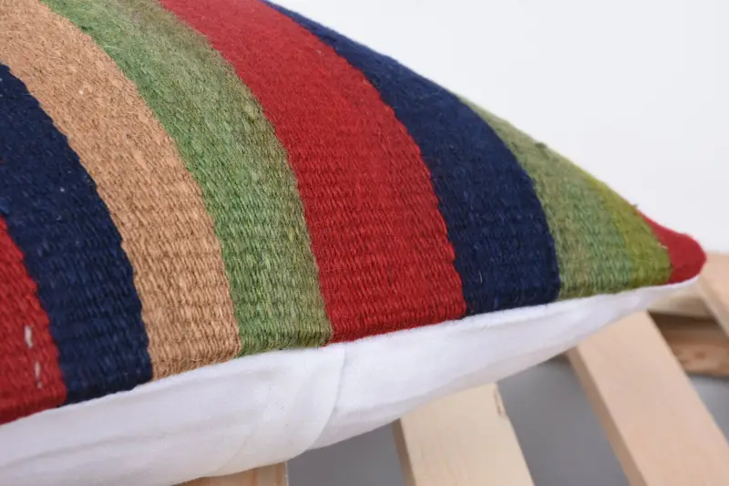 Knitted Pillow Sham, Turkish Kilim Pillow, Pillow Sham, 14x14 Red Pillow, Ethnical Kilim Rug Pillow, Antique Pillows, Bolster Throw Pillow Sham - 7