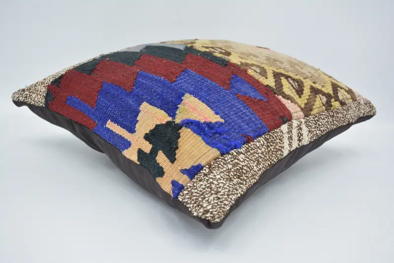 Vintage Kilim Throw Pillow, Home Decor Pillow, 16x16 Beige Cushion Cover, Cushion Cover, Pet Cushion, Gift Pillow - 6