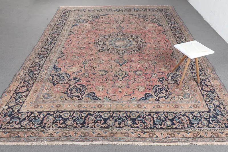 Handmade Red & Blue Check Rug, 0.8x12.7 ft