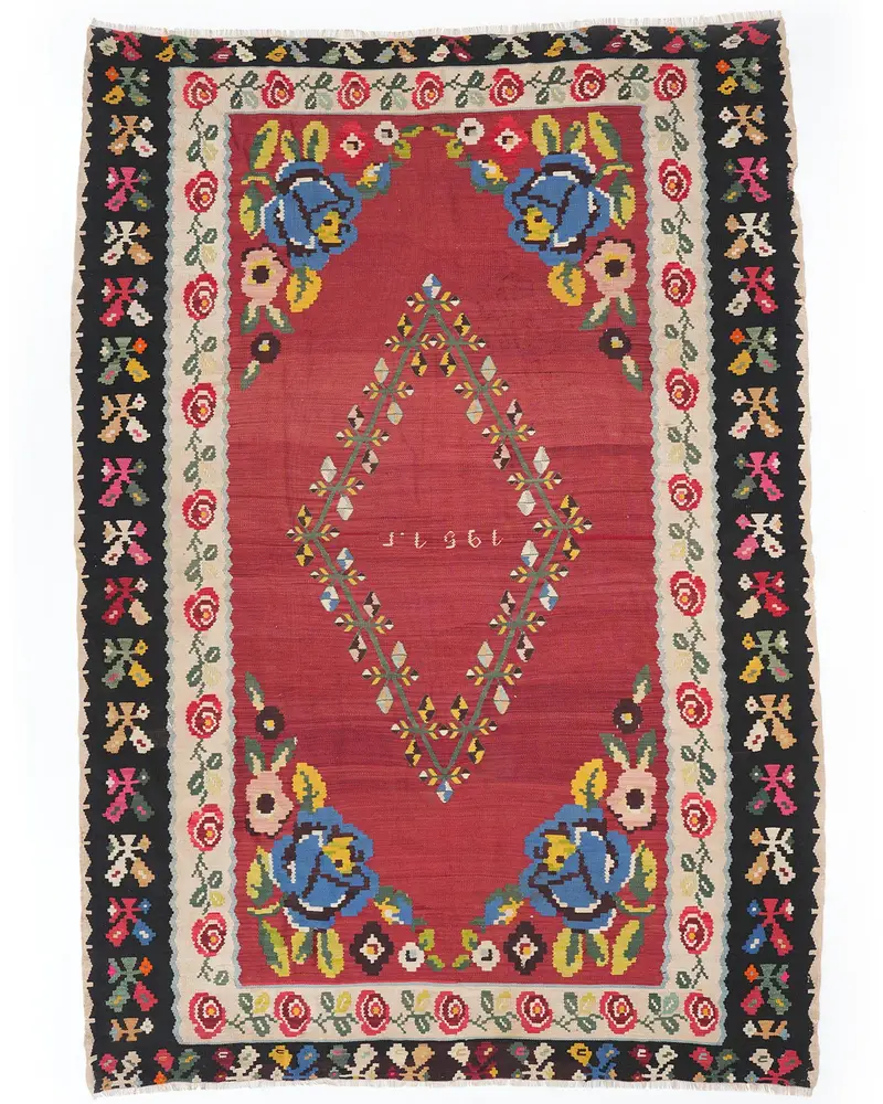 Kırmızı Halı, 6,9x10,2 ft Zarif Düz Renk