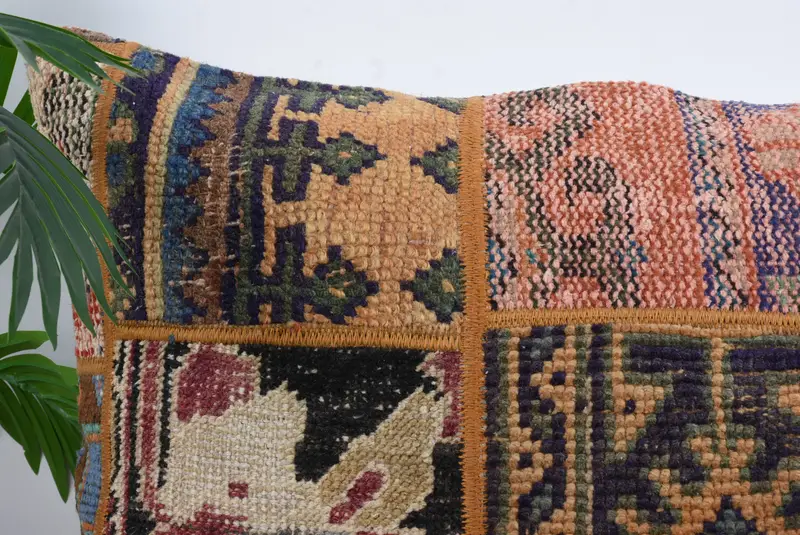 Interior Designer Pillow, Pillow Sham, 20x28 Orange Pillow Sham, Crochet Pattern Cushion Cover, Vintage Kilim Pillow, Pillow for Couch - 3