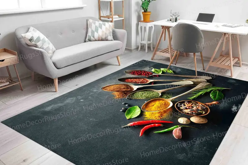 Alfombra estampada inspirada en las especias: patrones vibrantes para su hogar