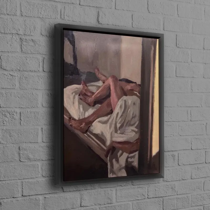 Romantic Couple Canvas: Elegant Printed Art for Intimate Spaces