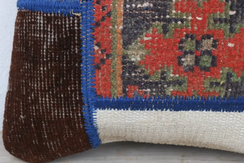 Vintage Kilim Throw Pillow, Vintage Pillow, Kilim Pillow, Cushion Cover, Muted Pillow Sham, Indoor Pillow Case, 14x14 Red Cushion Cover - 3