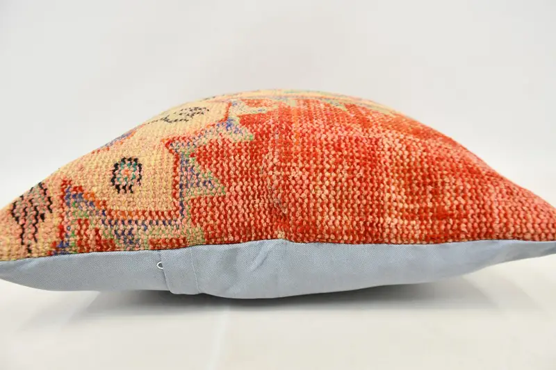 Boho Pillow, Pillow, Boho Pillow Sham Cover, Toss Pillow Case, Vintage Kilim Throw Pillow, 24x24 Red Pillow Cover, Accent Throw Pillow Case - 6