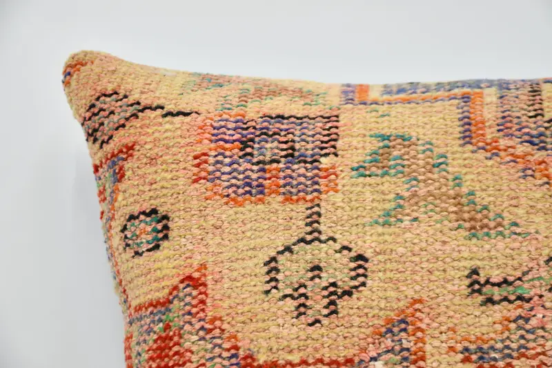 Boho Pillow, Pillow, Boho Pillow Sham Cover, Toss Pillow Case, Vintage Kilim Throw Pillow, 24x24 Red Pillow Cover, Accent Throw Pillow Case - 2