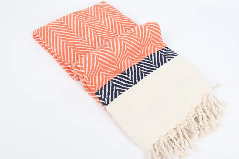 Bridal Shower Gift, Home Decor Gifts, Fringed Turkish peshtemal beach towel USA, Custom Gifts, 84x40 Cotton Striped Towel, Personalized Wedding Gift - 6