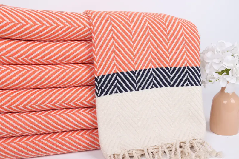 Bridal Shower Gift, Home Decor Gifts, Fringed Turkish peshtemal beach towel USA, Custom Gifts, 84x40 Cotton Striped Towel, Personalized Wedding Gift - 2