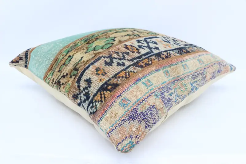 Cushion Case, Pillow for Couch, 28x28 Blue Pillow Sham, Kilim Pillow, Lounge Throw Pillow Case, Vintage Kilim Throw Pillow, Ikat Cushion - 6