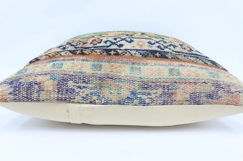 Cushion Case, Pillow for Couch, 28x28 Blue Pillow Sham, Kilim Pillow, Lounge Throw Pillow Case, Vintage Kilim Throw Pillow, Ikat Cushion - 5
