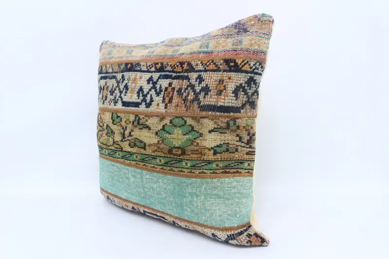 Cushion Case, Pillow for Couch, 28x28 Blue Pillow Sham, Kilim Pillow, Lounge Throw Pillow Case, Vintage Kilim Throw Pillow, Ikat Cushion - 4