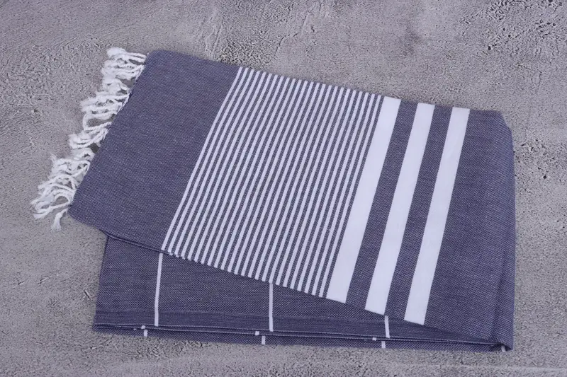 Organic Turkish towel, Turkish bath towel, 70x40 Cotton Striped Towel, Embroidered Turkish Towel, Handmade Gift, Personalize Gift, Peshtemal Towel - 6