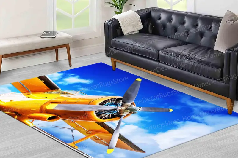 Aircraft-Inspired Printed Rug: Elevate Your Space with Sky-High Design