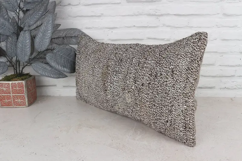 12x24 Gray Cushion Cover, Cotton Cushion Case, Ottoman Pillow Cover, Home Decor Pillow, Vintage Kilim Pillow, Vintage Pillow, Pillow Case - 5