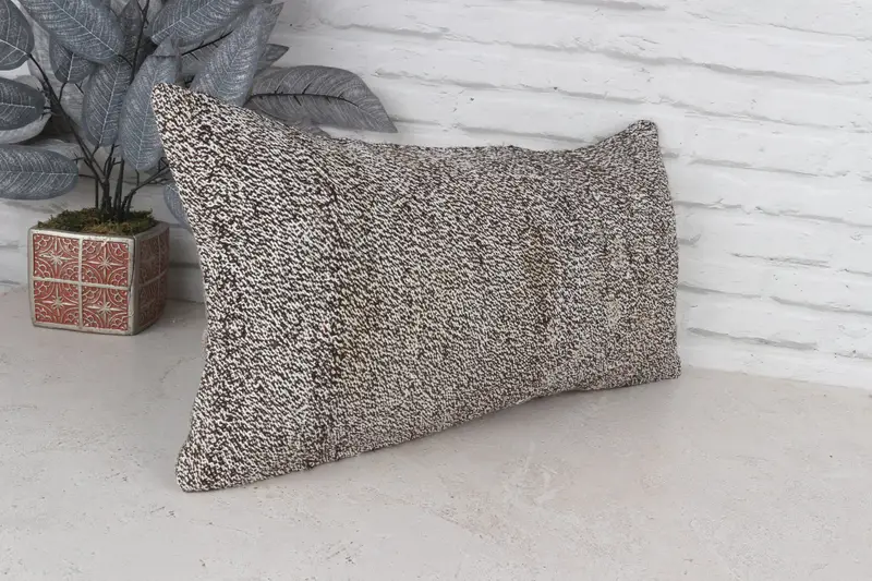 12x24 Gray Cushion Cover, Cotton Cushion Case, Ottoman Pillow Cover, Home Decor Pillow, Vintage Kilim Pillow, Vintage Pillow, Pillow Case - 4