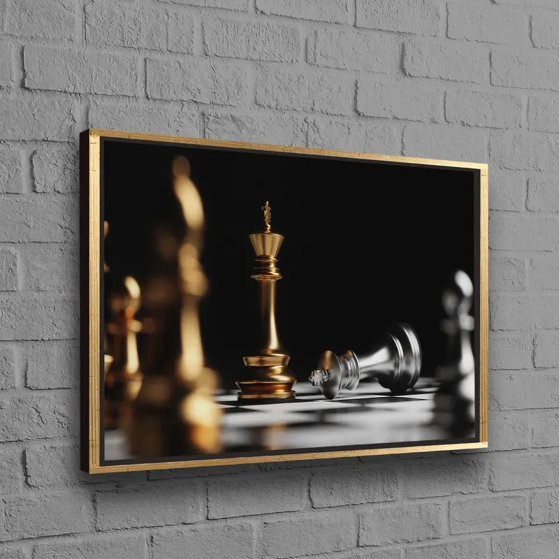 Modern Black & Gold Chess Lover Gift Canvas Print