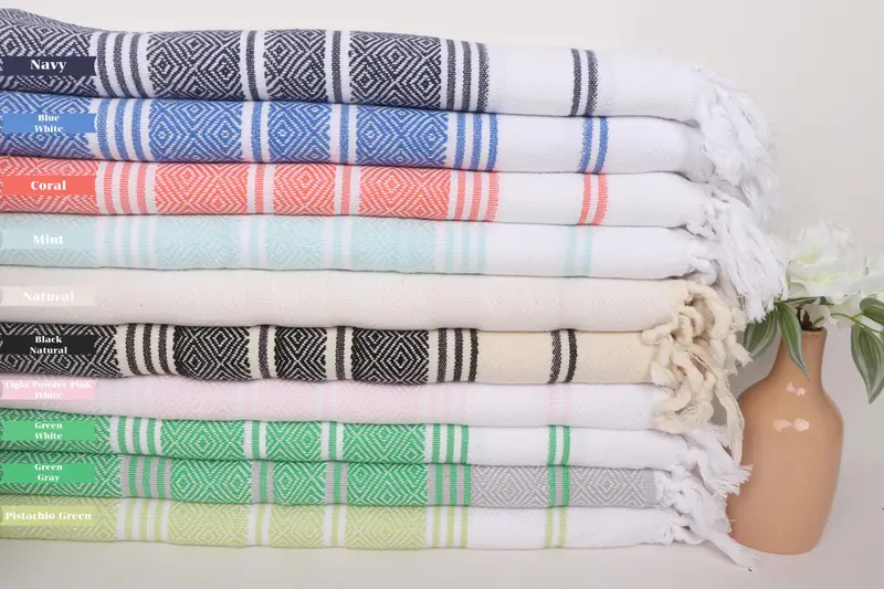 Turkish Tea Towel, Personalized Hand Towel, Small Bath Towels, 40x18 Cotton Diamond Towel, Bridal Shower Gift, Summer Towel, Bachelorette Gifts - 1