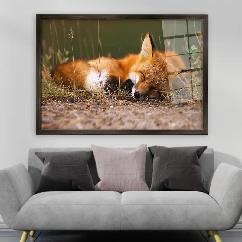 Elegant Printed Glass Featuring Cute Fox Design - Modern Elegance