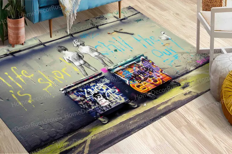 Bedruckter Teppich „Peeing Boys“: Banksy-inspirierte Kunst für Ihren Raum