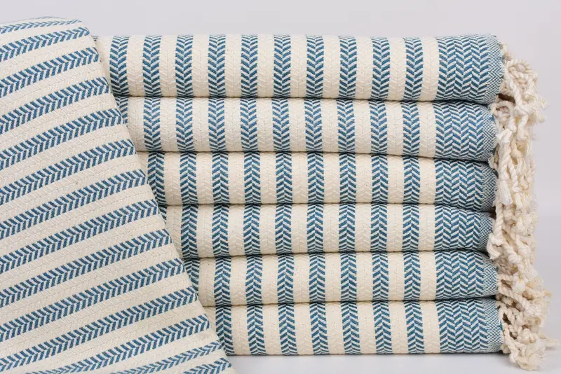 Petrol Blue Chevron Personalized Beach Towel, 70x40 Inches