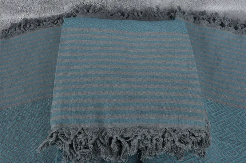 Bridal Shower Gift, 104x80 Cotton Diamond Towel, Turkish Blanket, Beach Wedding Favor, Wedding Gift, Gift For The Home Decor, Woven Throw Blanket - 4