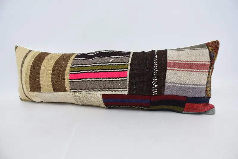 Kilim Pillow, Bolster Cushion Cover, Cushion Cover, Turkish Pillow, 12x36 Beige Pillow Case, Turkish Kilim Pillow, Ethnic Pillow Cover Cushion - 4