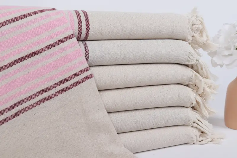 Personalized Wedding Gift, Hammam Towel USA, Custom Gift, Personalized Towel Gift, Bridesmaid Gifts, 70x40 Linen Striped Towel, Employee Gifts - 1