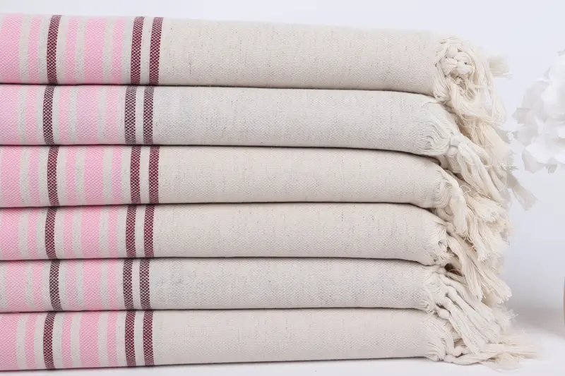 Personalized Wedding Gift, Hammam Towel USA, Custom Gift, Personalized Towel Gift, Bridesmaid Gifts, 70x40 Linen Striped Towel, Employee Gifts - 3