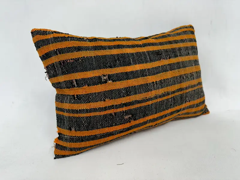 Bequemes Wurfkissenbezug, handgefertigtes Kilimkissen, dekorative Kissenkoffer, Kissenbedeckung, Boho -Kissenschein -Abdeckung, 12x20 Orangenkissen, Boho -Kissen - 3