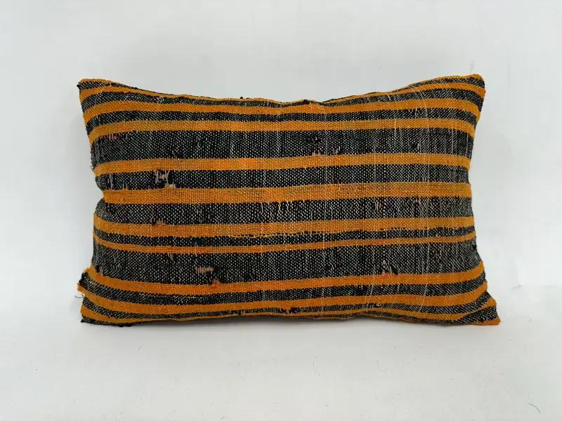 Bequemes Wurfkissenbezug, handgefertigtes Kilimkissen, dekorative Kissenkoffer, Kissenbedeckung, Boho -Kissenschein -Abdeckung, 12x20 Orangenkissen, Boho -Kissen - 1